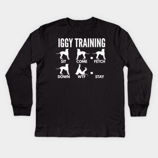 IGGY Training Italian Greyhound Tricks Kids Long Sleeve T-Shirt